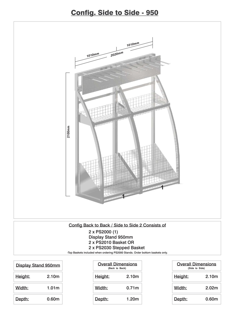 Stand Configuration 950 (Side to Side