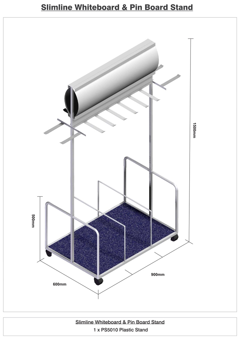 Slimline Whiteboard & Pin Board Stand