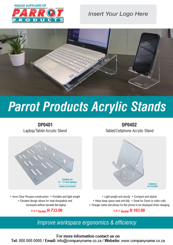 Acrylic Laptop Tablet Stand