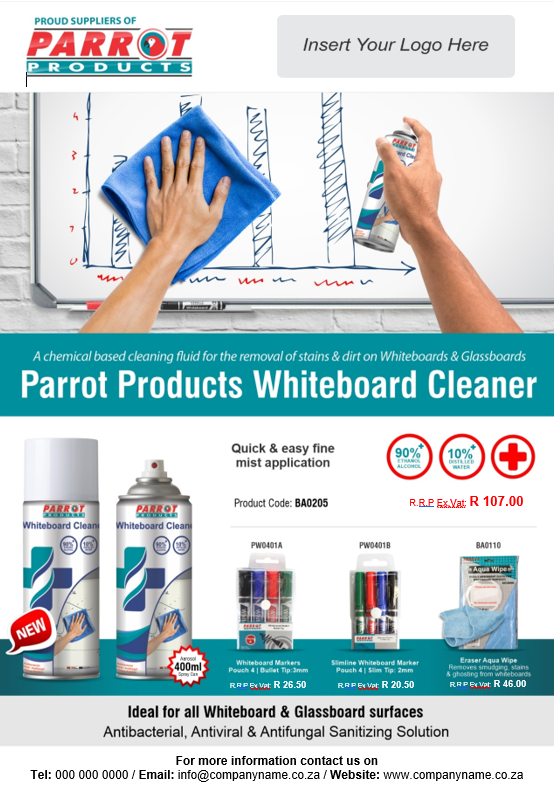 Whiteboard Aerosol Cleaning Fluid (400ml Single)