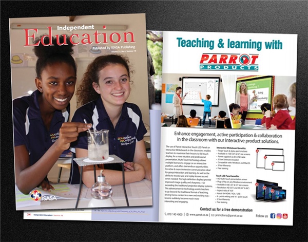 Parrot advertised in Independent Education Summer issue