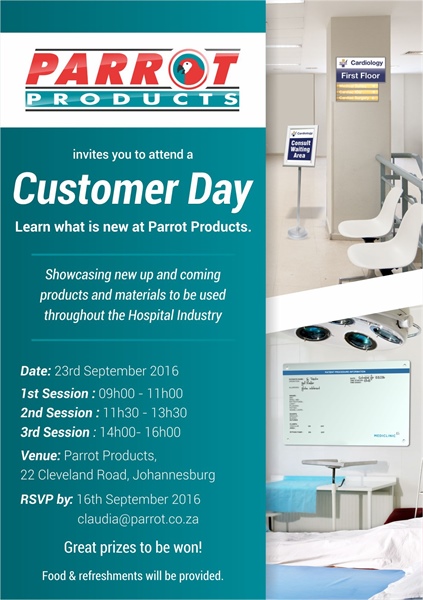 Parrot Products is hosting Customer Days - Johannesburg