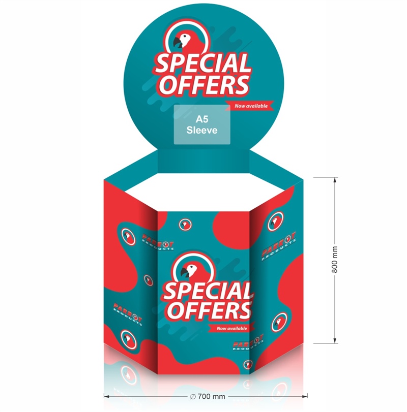 PS9037 Hexagonal promo bin (Overall 1335Hmm*700W mm)