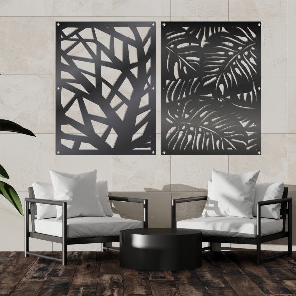 Laser cut wall art Abstract Leaf and Tropical