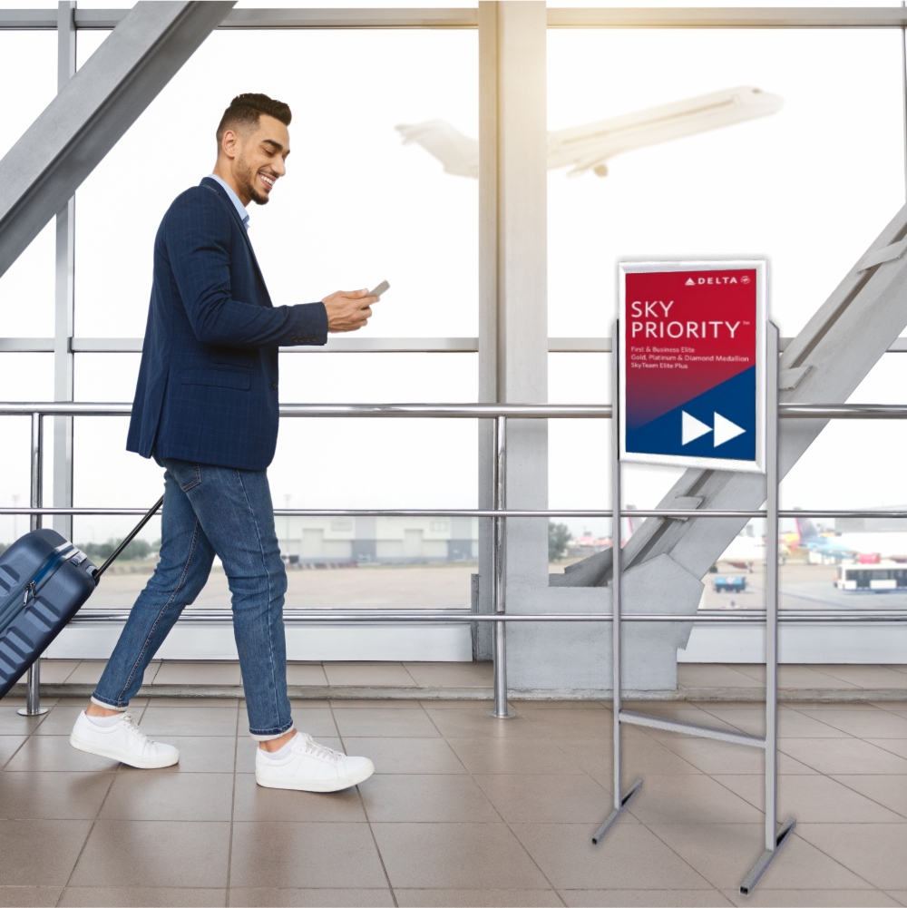 Double-Sided Poster Frame Stand
