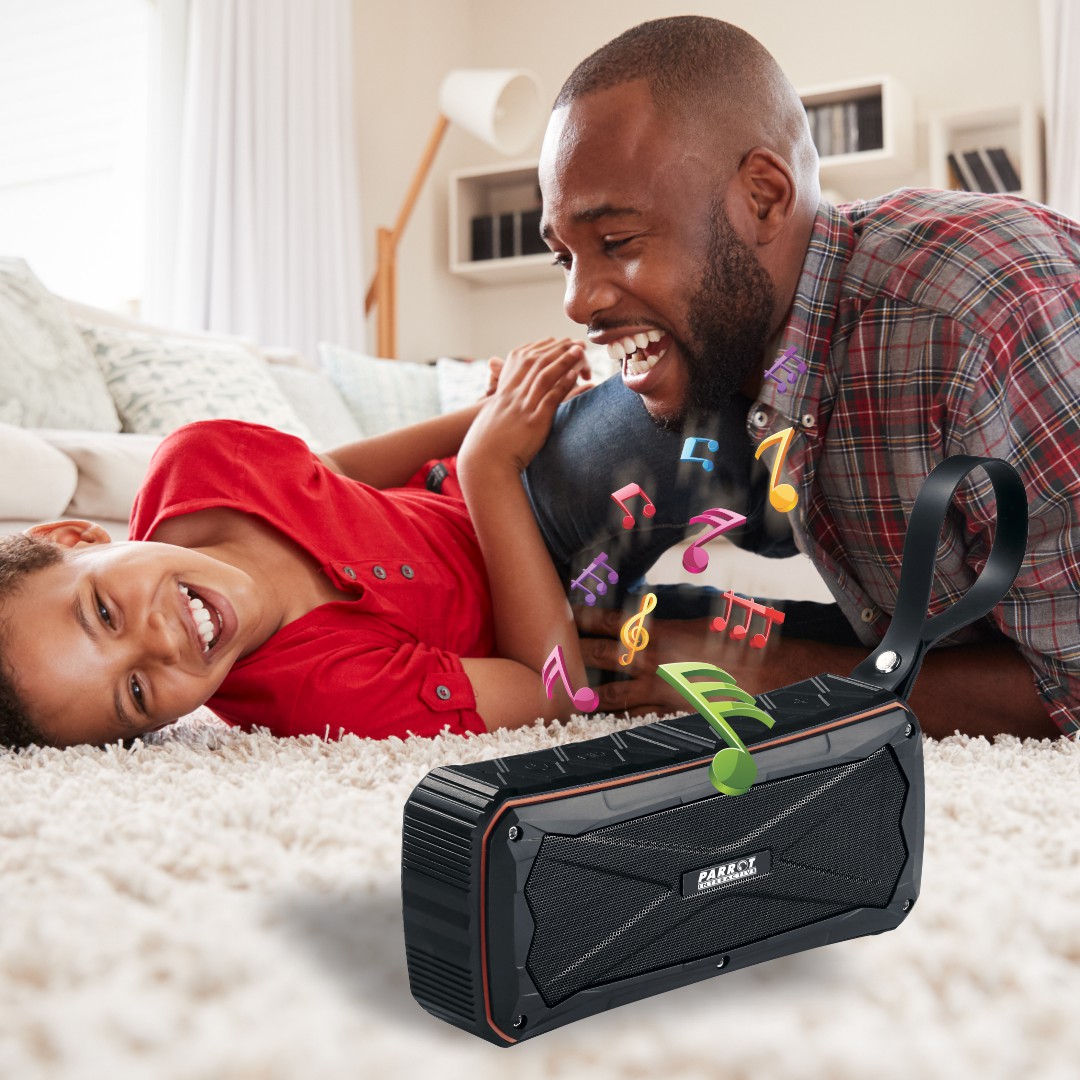 Dad and Daughter Listening to music