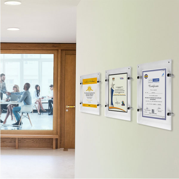 Office Certificate Holders on wall