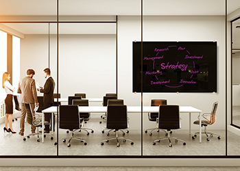 Glass Whiteboard Boardroom Black