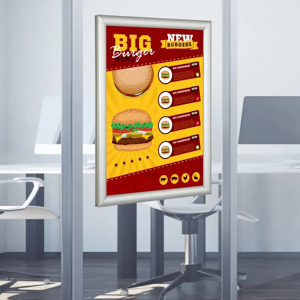 Double Sided Poster Frame Cafe or Restuarant Environment