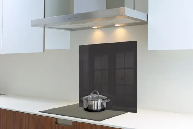 Metallic Black Hob Splashback