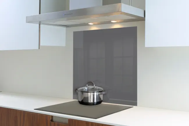 Metallic Gun Metal Hob Splashback