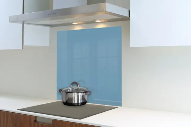 Pastel Blue Hob Splashback