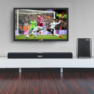 Soundbar with Subwoofer and TV Screen
